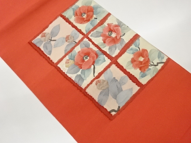 JAPANESE FUKURO OBI / WOVEN CAMELLIA